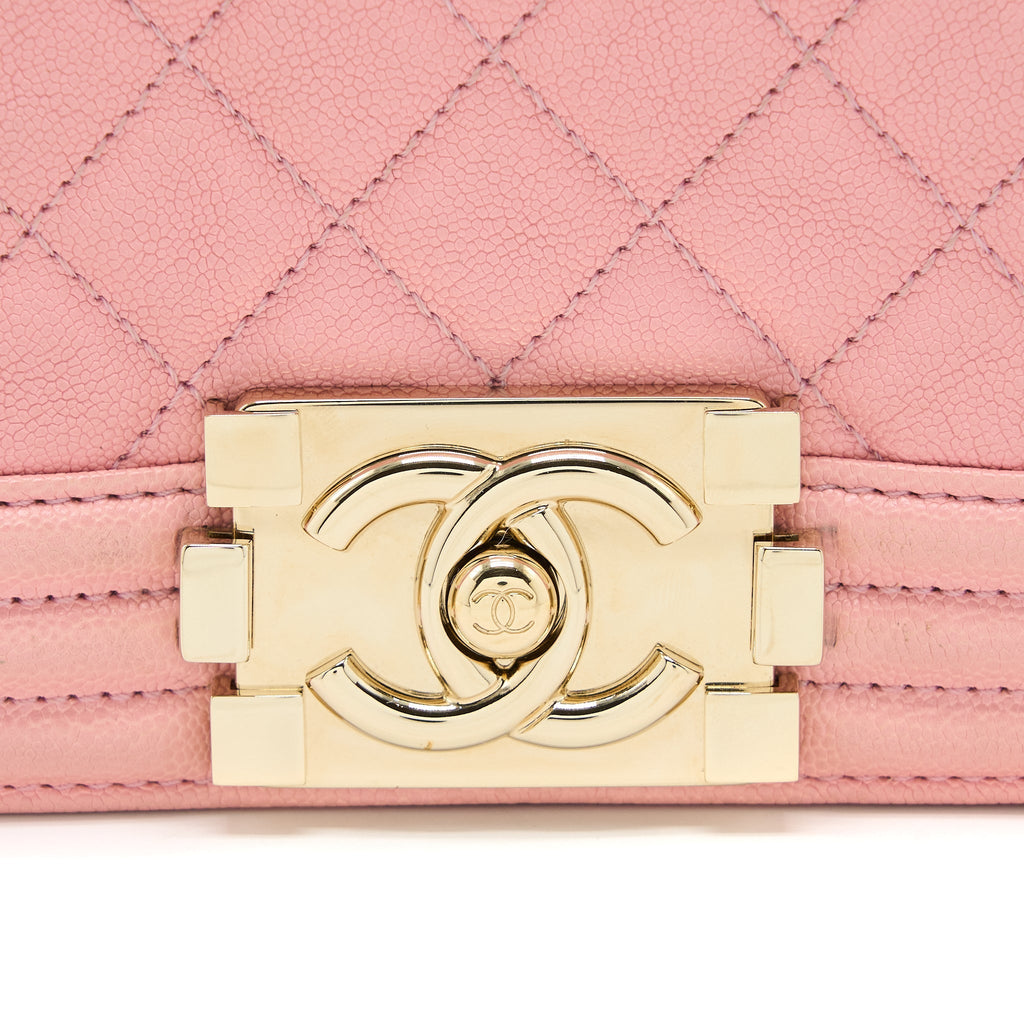 CHANEL SMALL BOY BAG CAVIAR PINK LGHW
