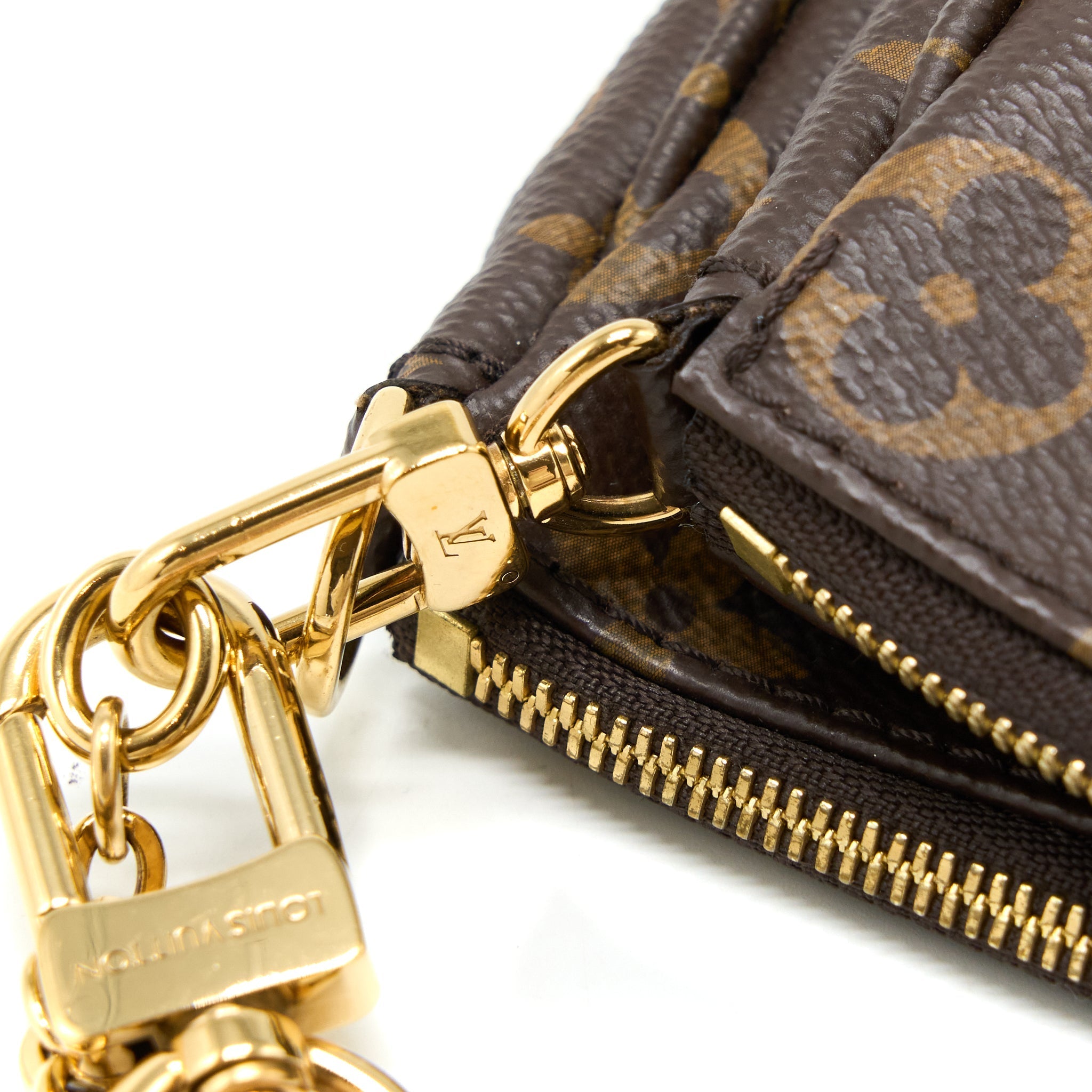 LOUIS VUITTON MULTI POCHETTE ACCESSORIES MONOGRAM CANVAS ROSE CLAIR GHW