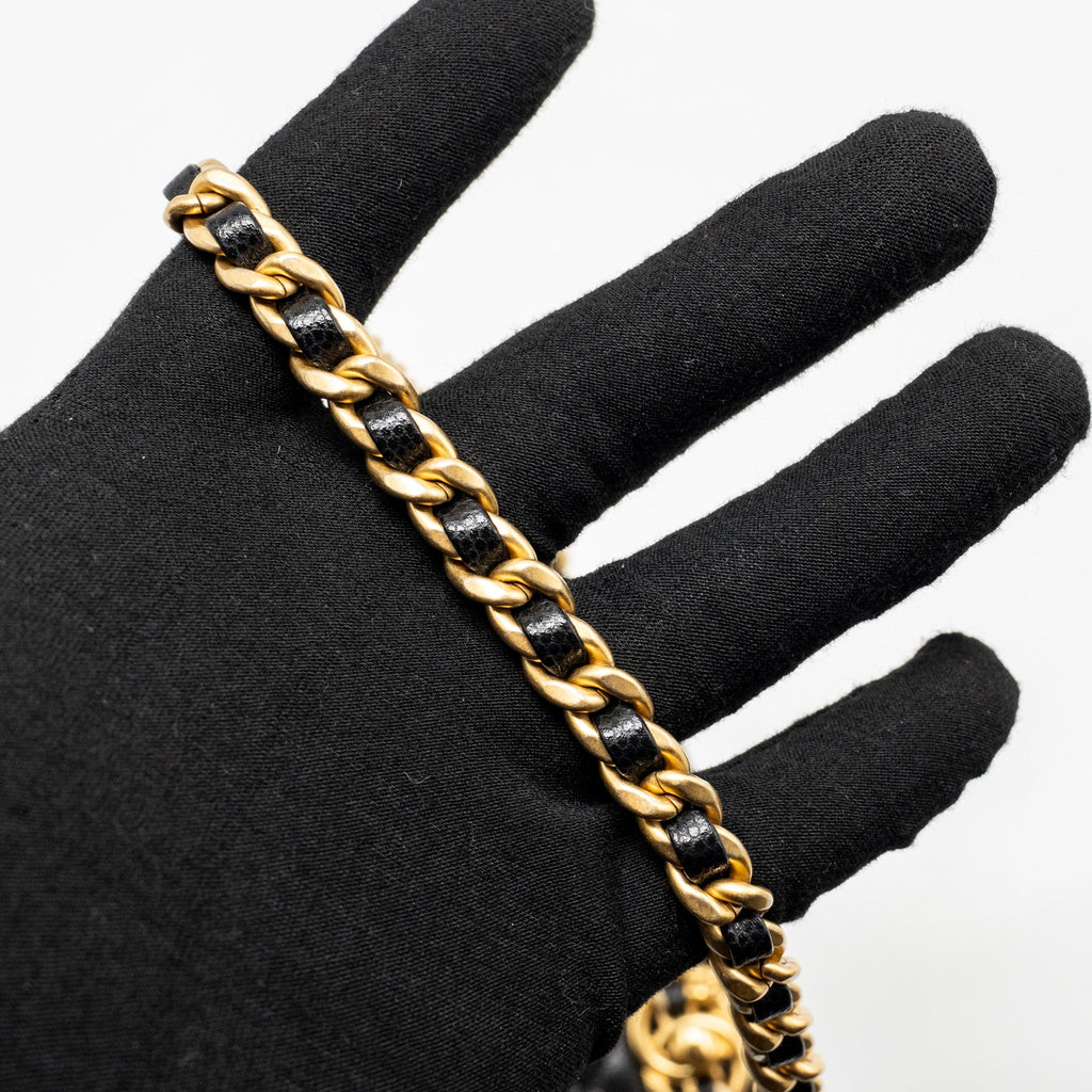 CHANEL CC CAMELLIA SMALL SHOPPING BAG CAVIAR BLACK GHW (MICROCHIP)