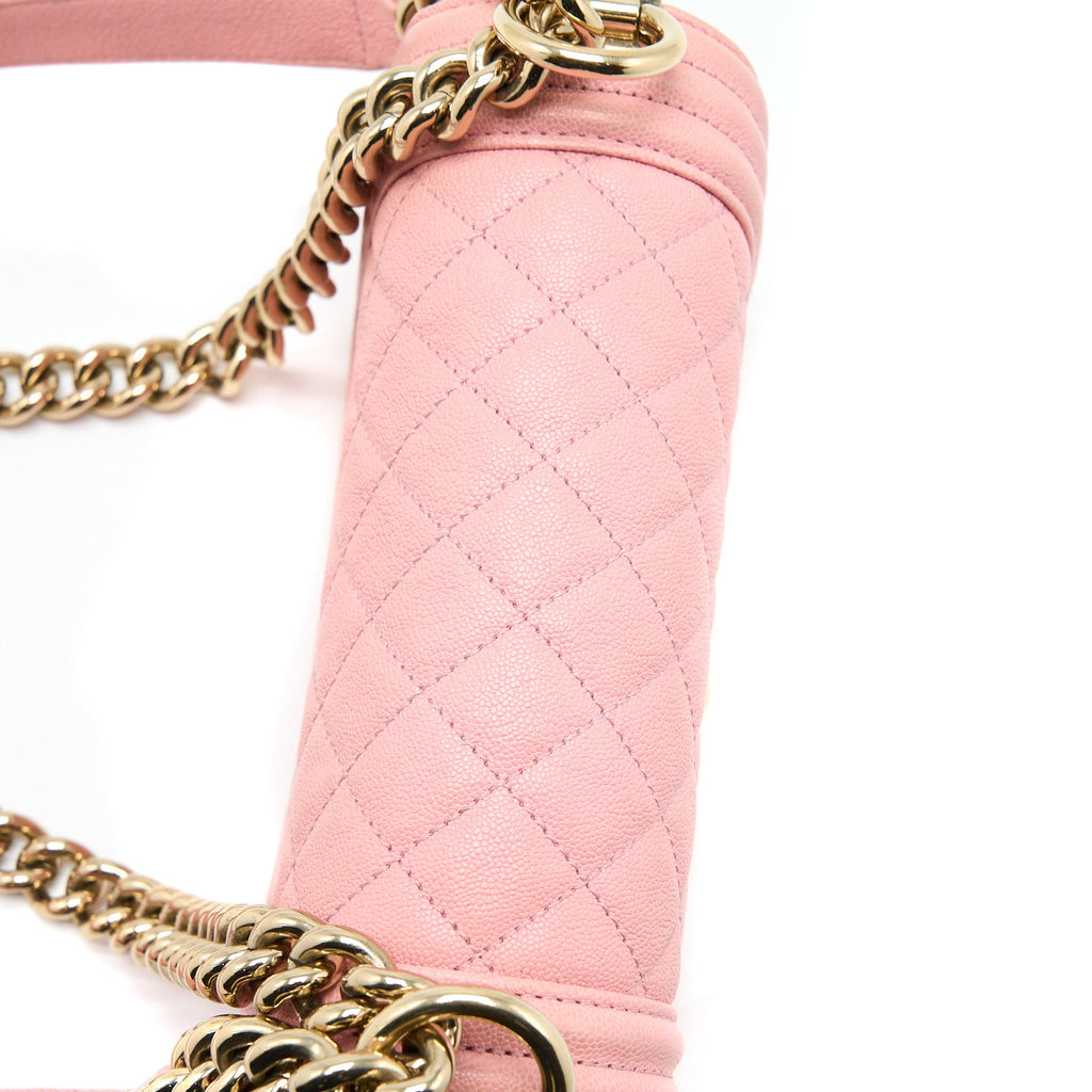 CHANEL SMALL BOY BAG CAVIAR PINK LGHW