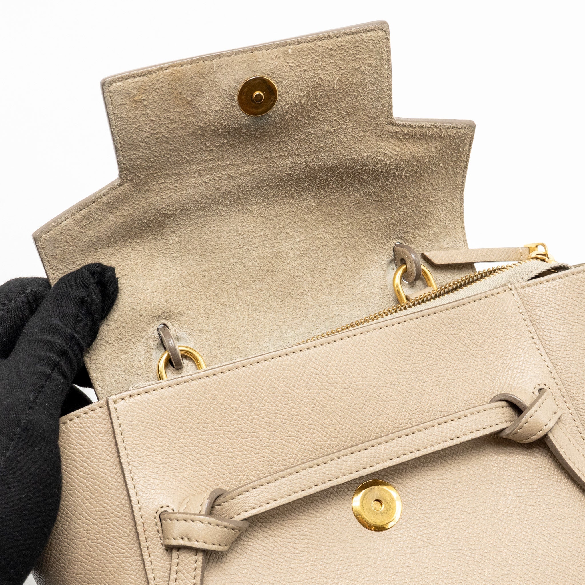 CELINE NANO BELT BAG CALFSKIN LIGHT BEIGE GHW