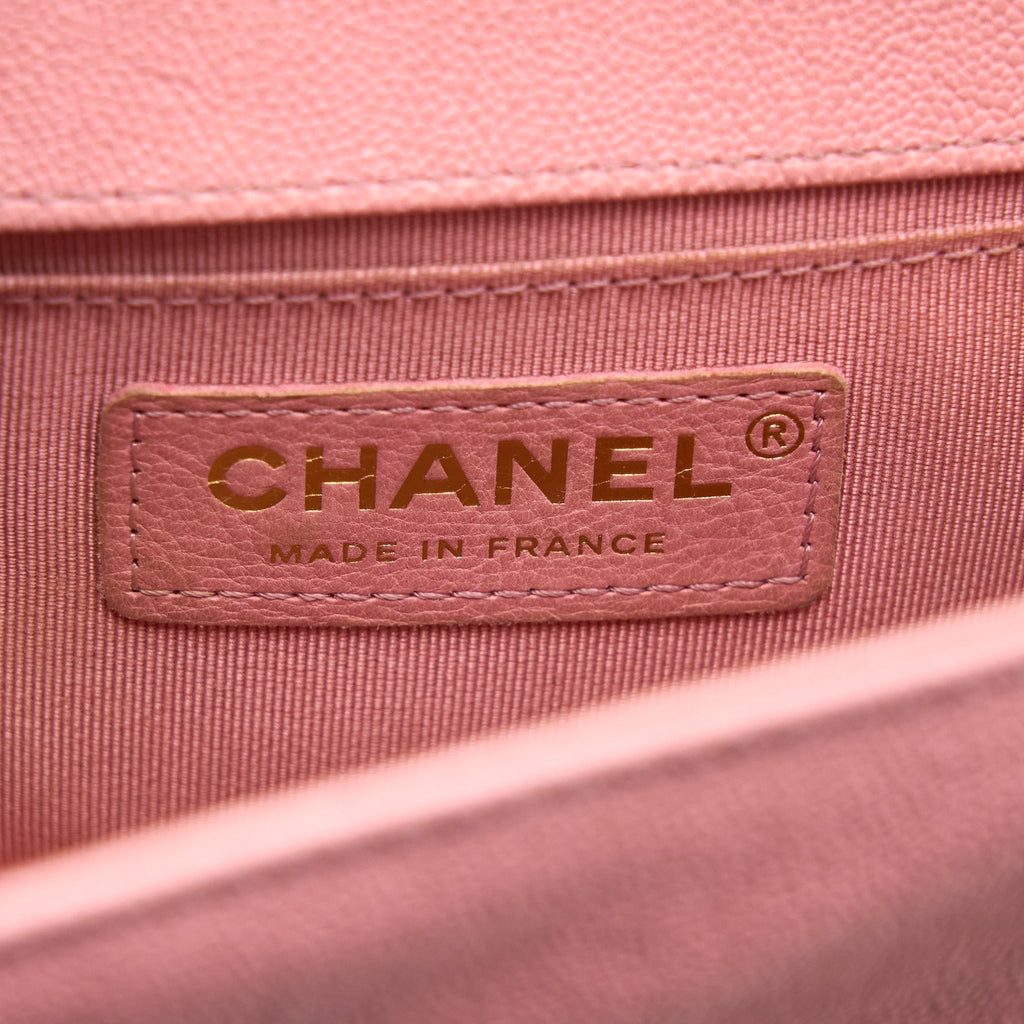 CHANEL SMALL BOY BAG CAVIAR PINK LGHW