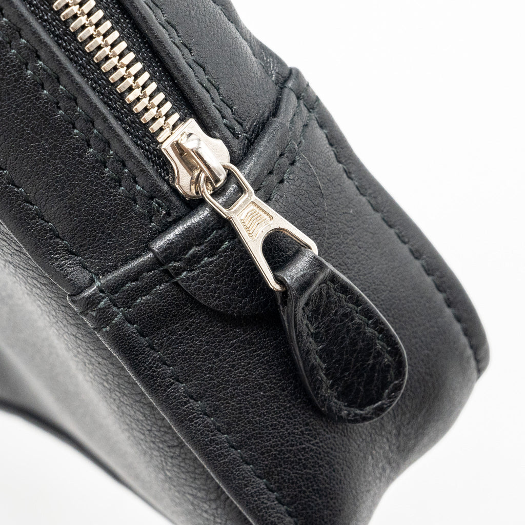 BALENCIAGA TRIANGLE ZIP CLUTCH CALFSKIN BLACK SHW