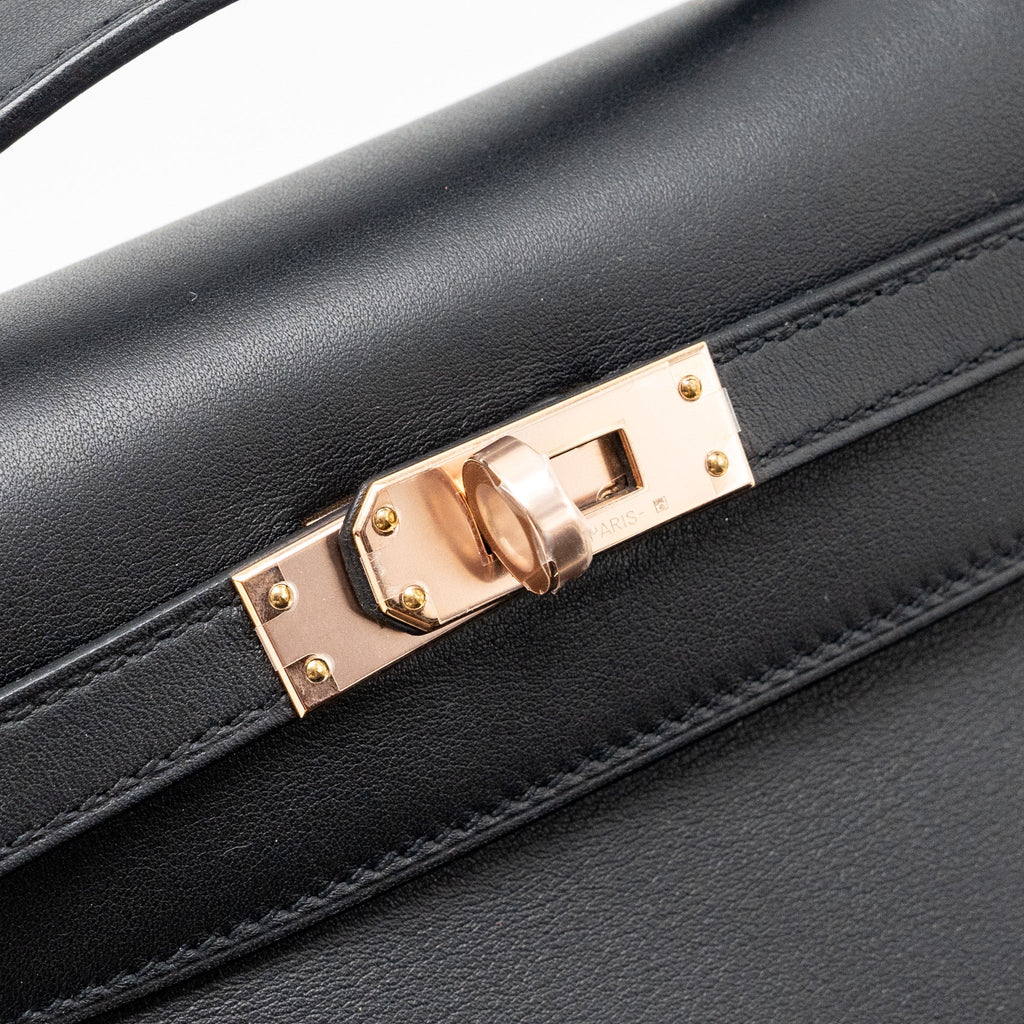 HERMES KELLY POCHETTE SWIFT BLACK RGHW