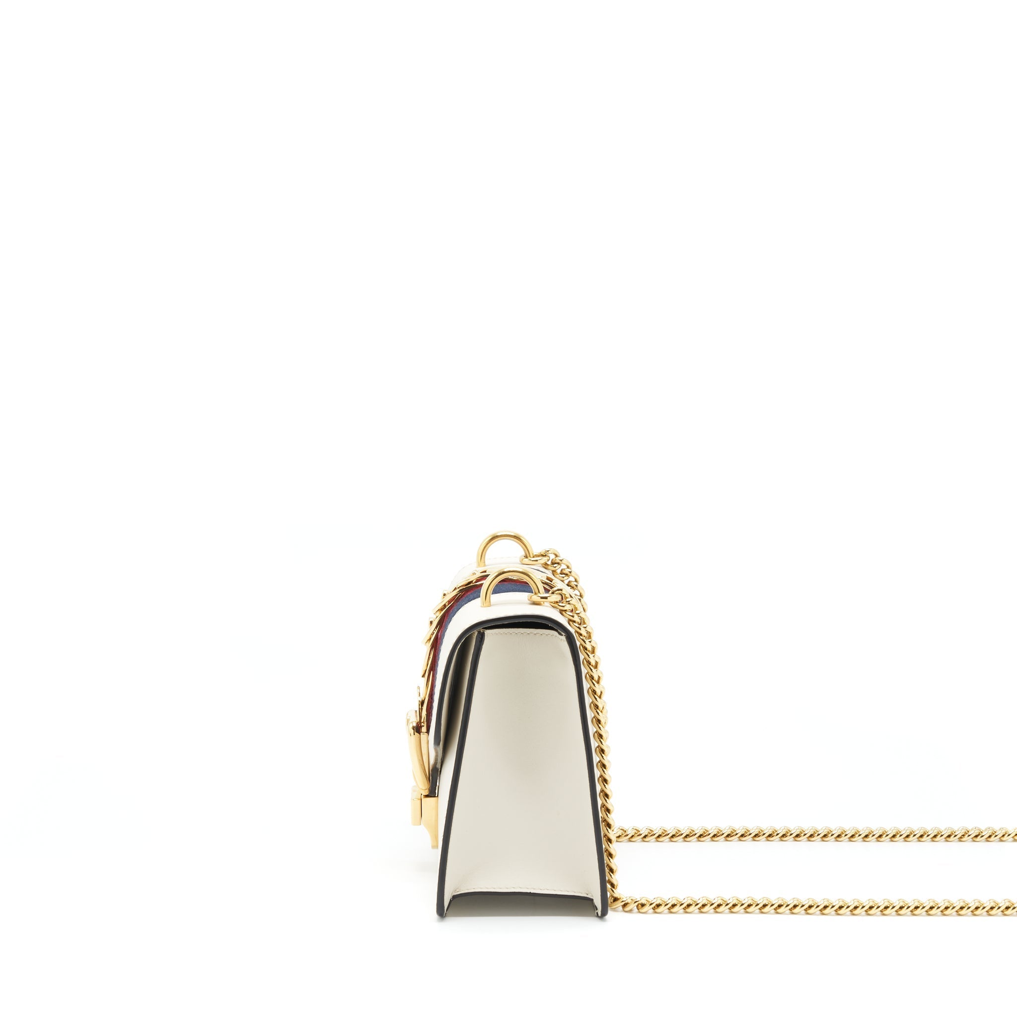 GUCCI MINI SYLVIE CHAIN BAG WHITE GHW