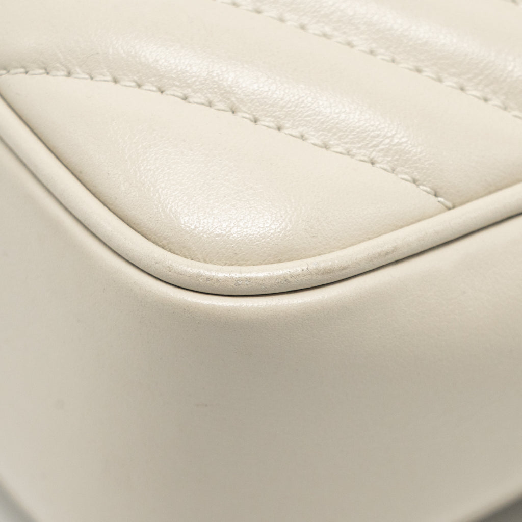 SAINT LAURENT/YSL LOU CAMERA BAG CALFSKIN WHITE GHW