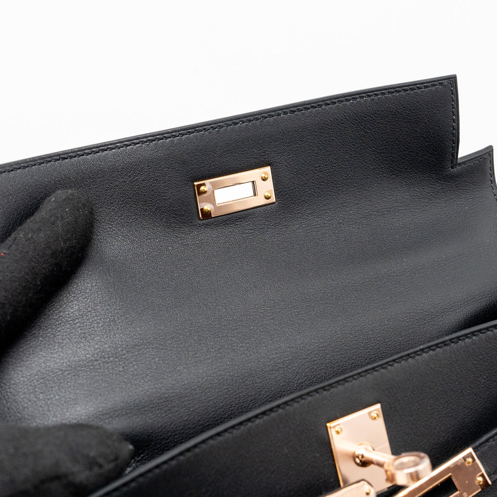 HERMES KELLY POCHETTE SWIFT BLACK RGHW