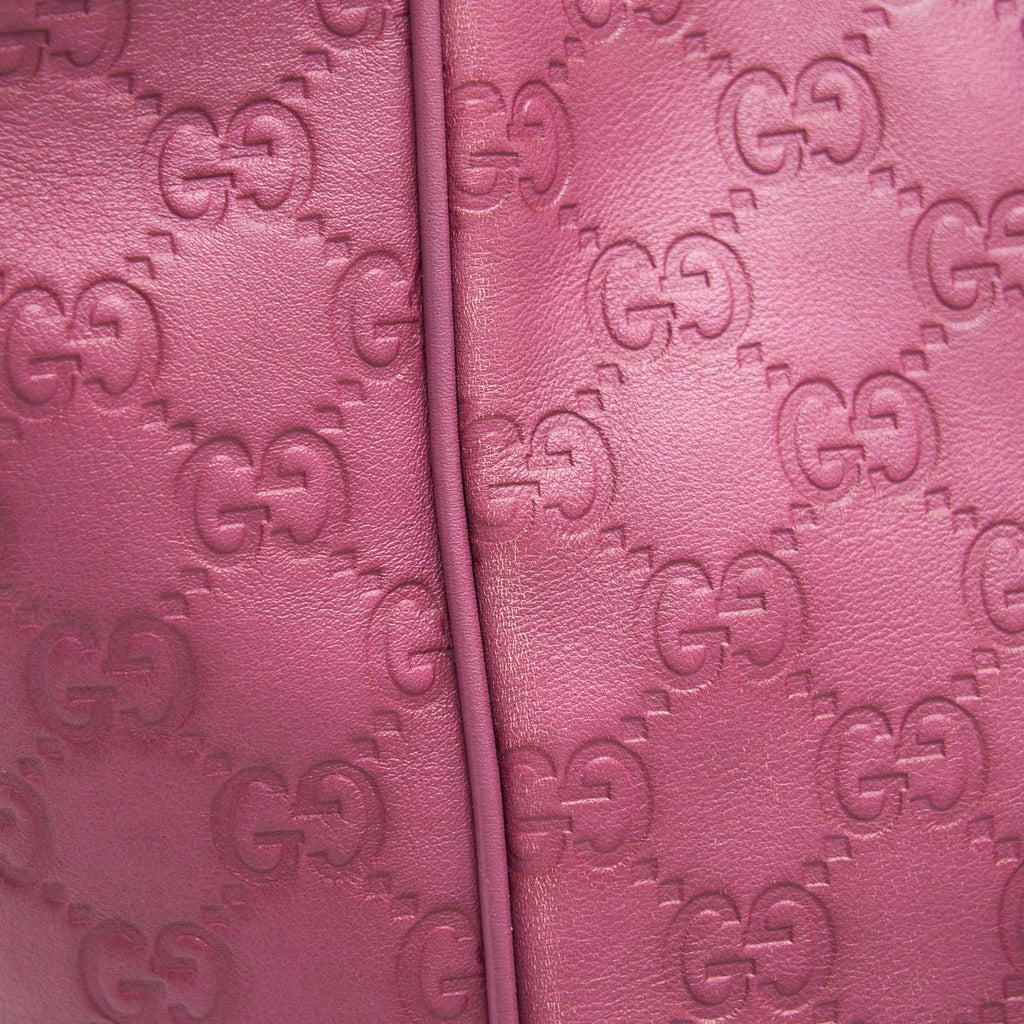 GUCCI LEATHER SHOPPING TOTE BAG RASPBERRY PINK
