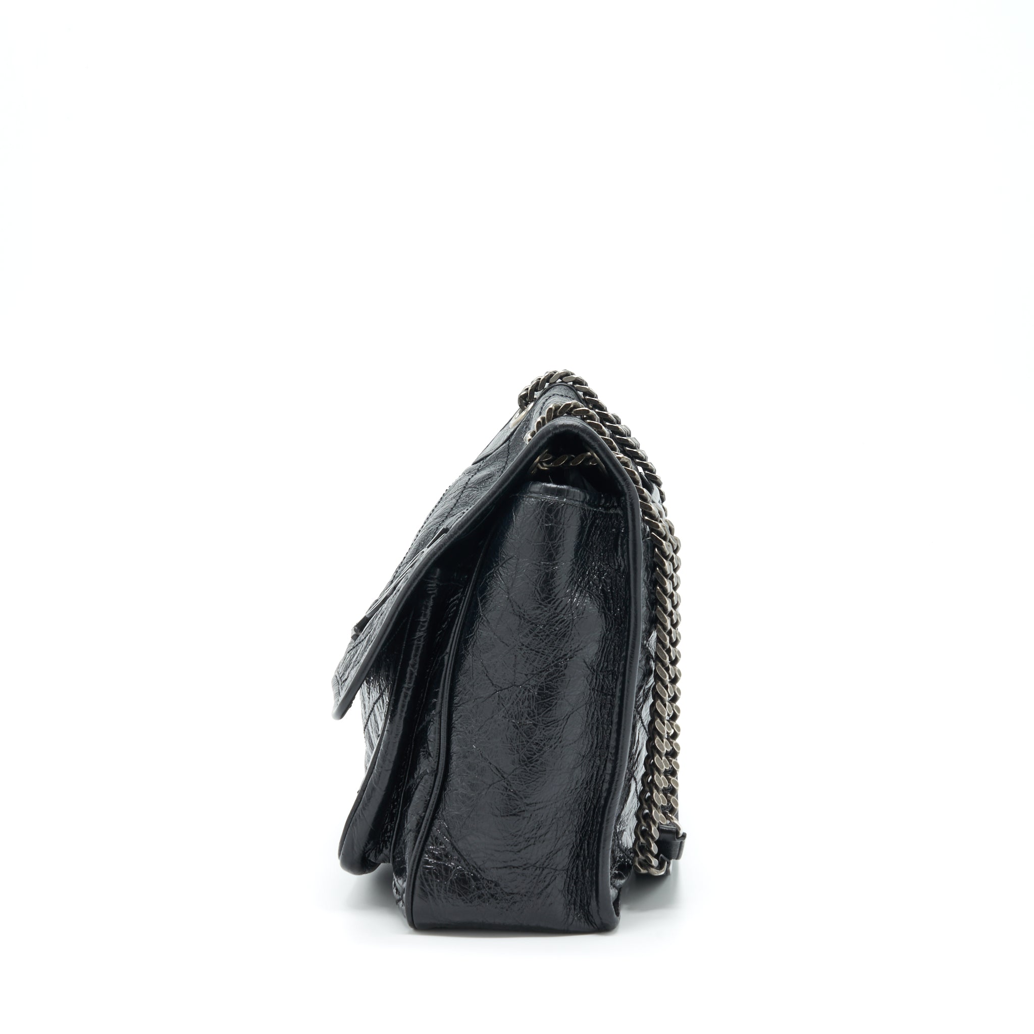SAINT LAURENT LARGE NIKI SHOULDER BAG CALFSKIN BLACK SHW