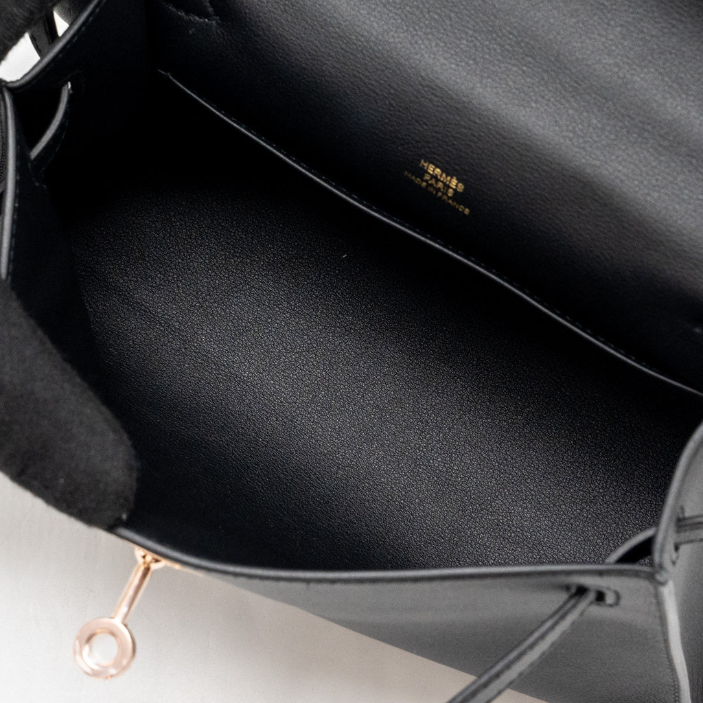 HERMES KELLY POCHETTE SWIFT BLACK RGHW