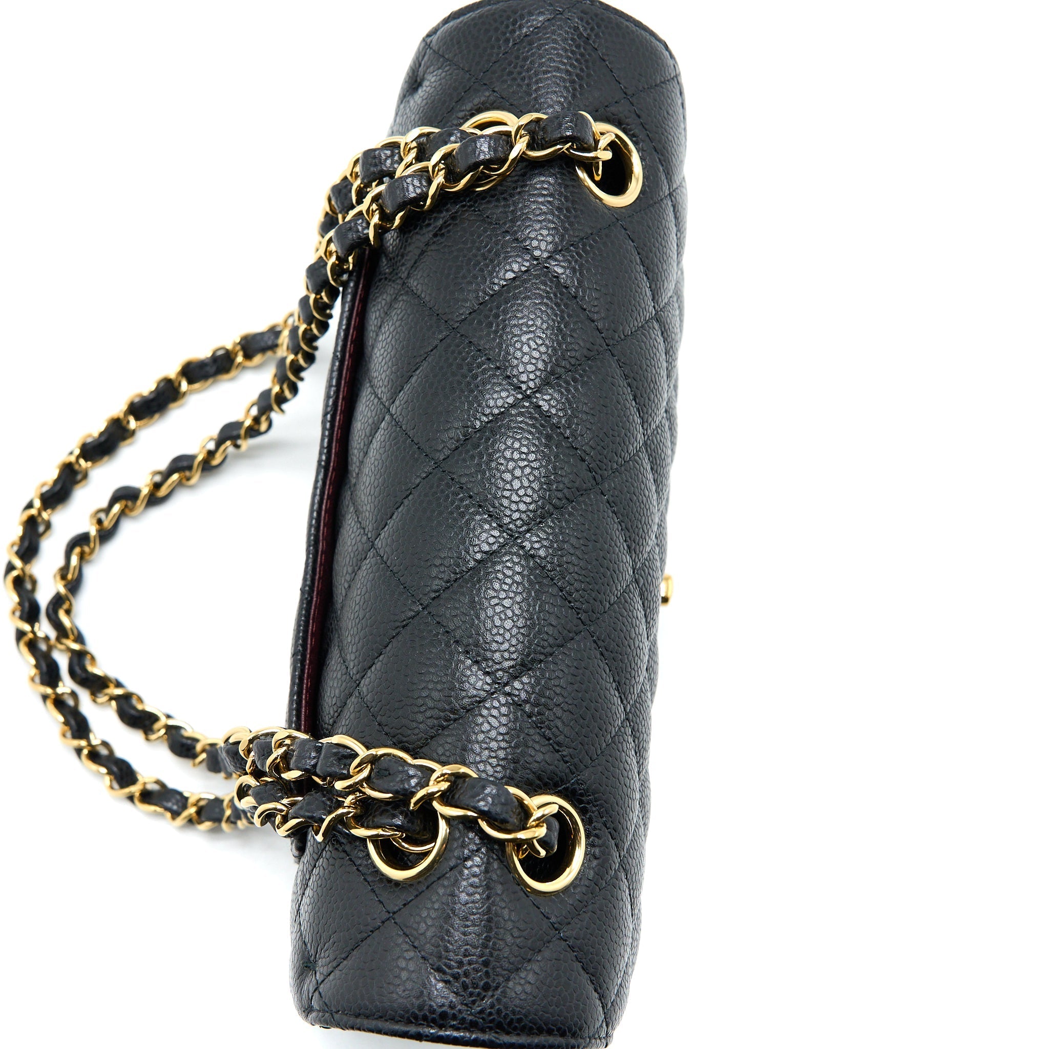 CHANEL SMALL CLASSIC FLAP BAG CAVIAR BLACK GHW (MICROCHIP)