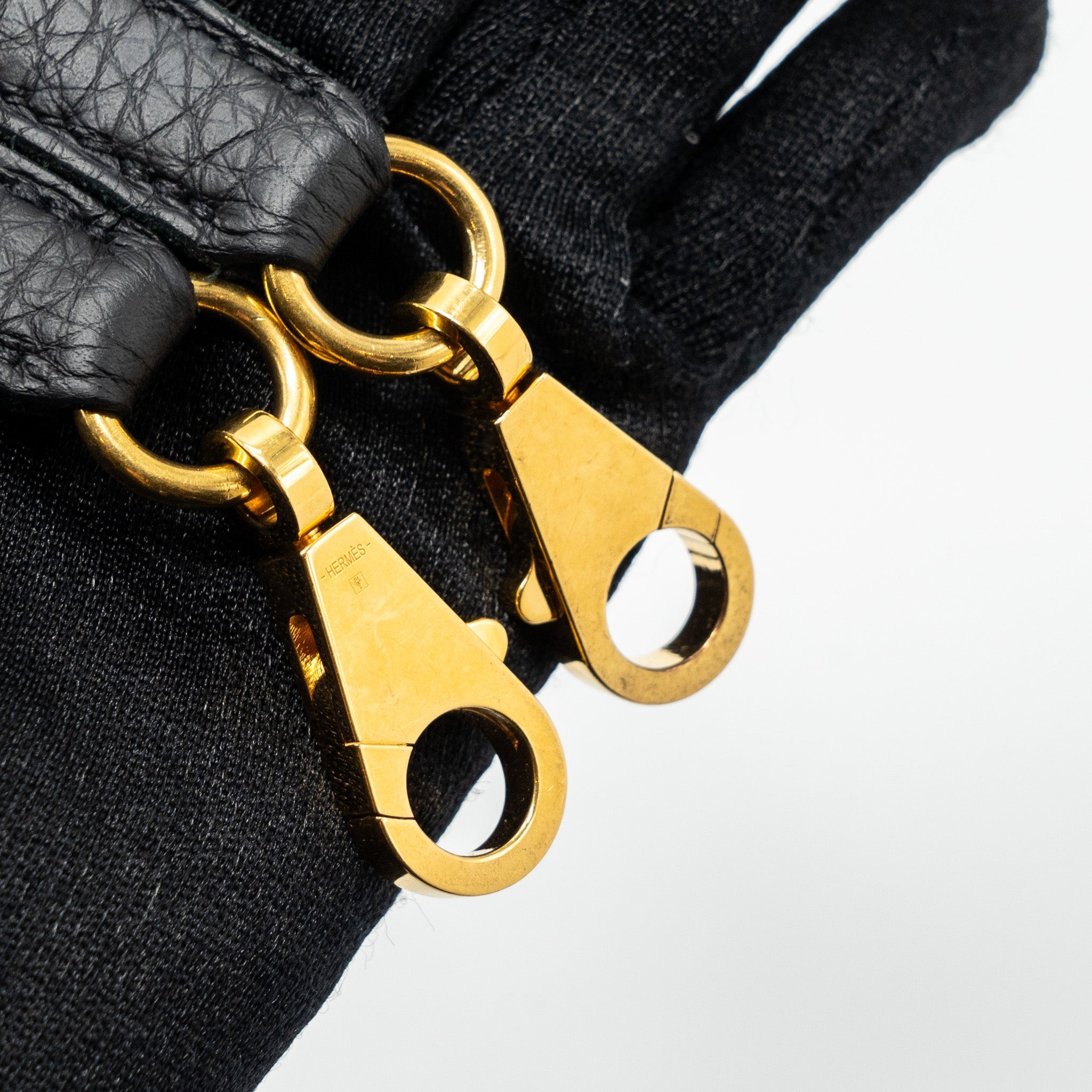 HERMES TOUCH KELLY 25 TOGO / LIZARD BLACK GHW