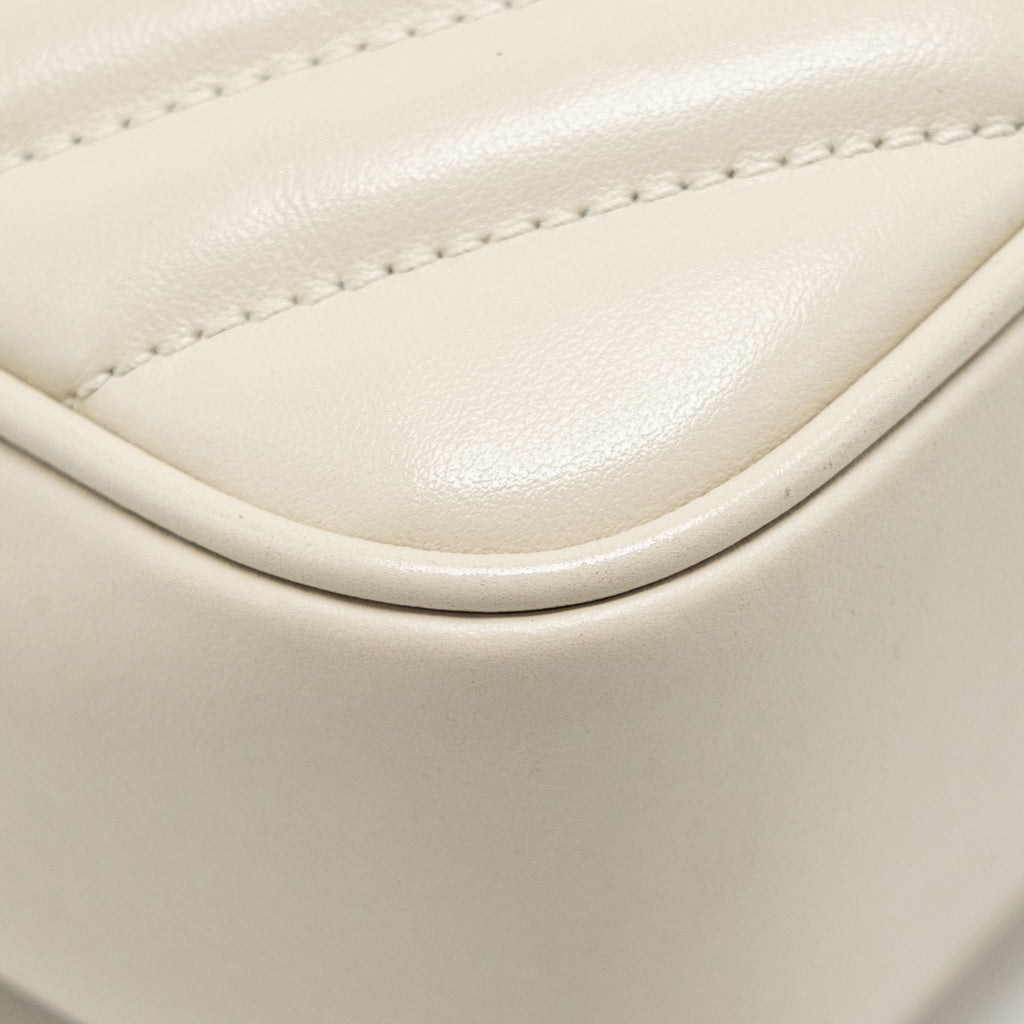 SAINT LAURENT/YSL LOU CAMERA BAG CALFSKIN WHITE GHW