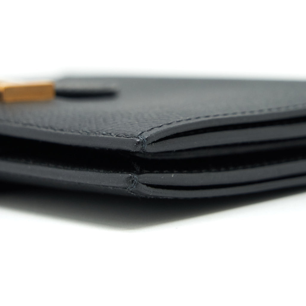 HERMES BEARN COMPACT WALLET BLACK GHW