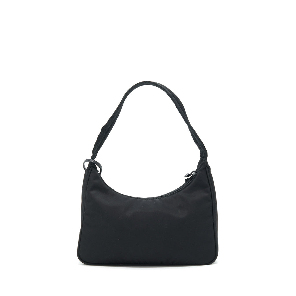 PRADA NYLON MINI TESSUTO SHOULDER BAG BLACK SHW