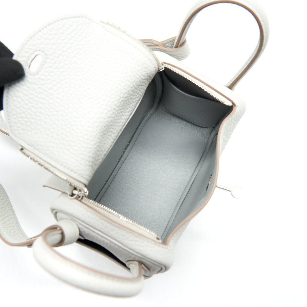 HERMES MINI LINDY 80 GRIS PALE SHW
