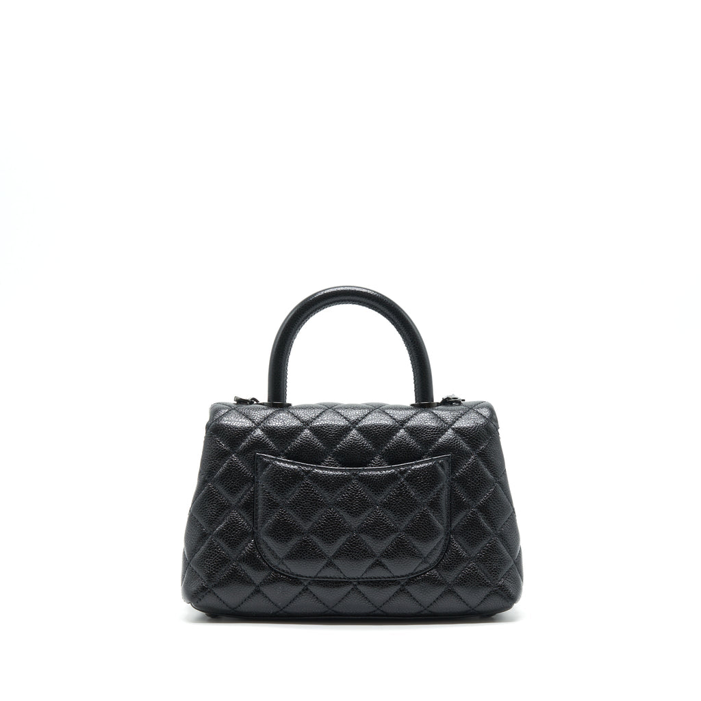 CHANEL SMALL COCO HANDLE CAVIAR SO BLACK WITH BLACK HARDWARE