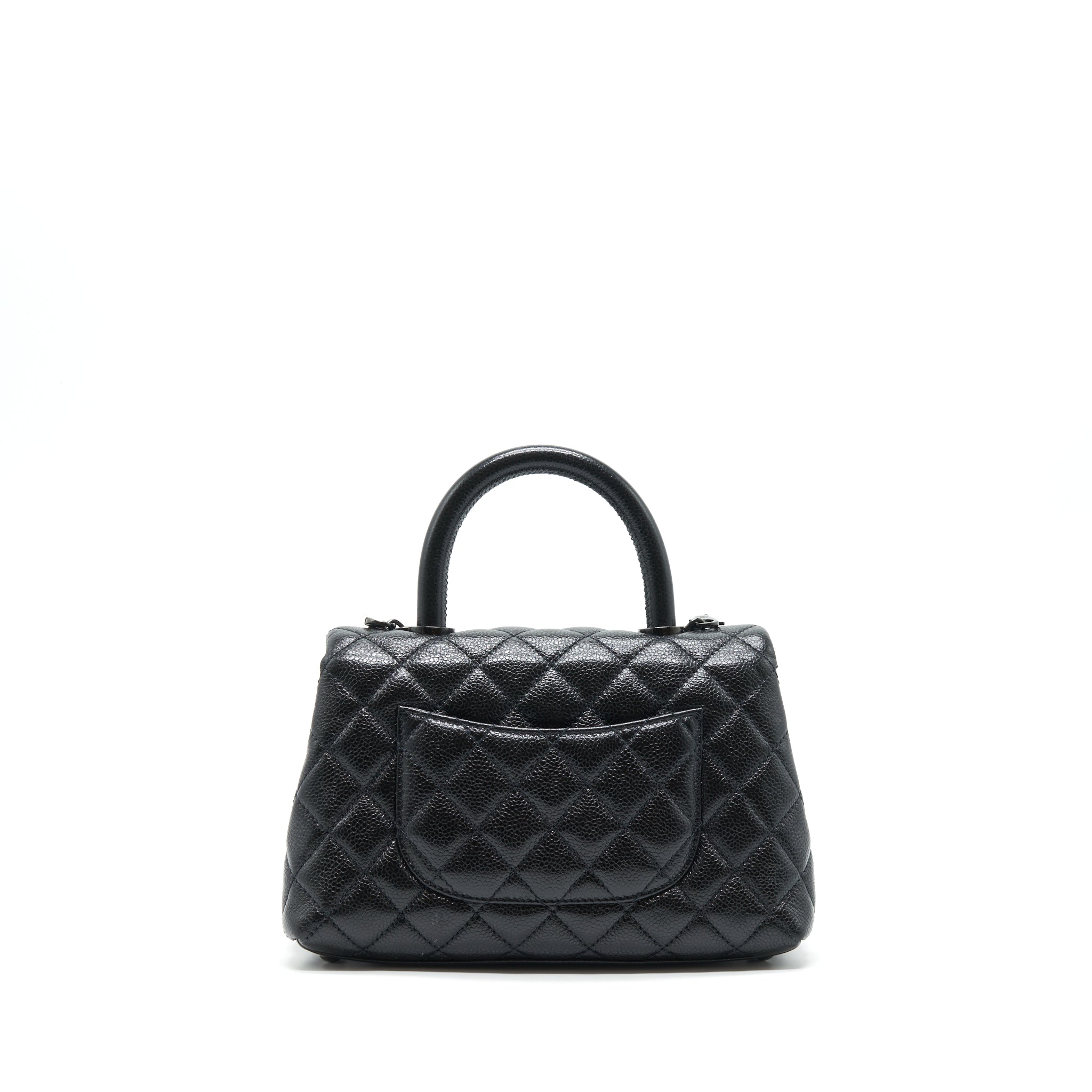 CHANEL SMALL COCO HANDLE CAVIAR SO BLACK WITH BLACK HARDWARE