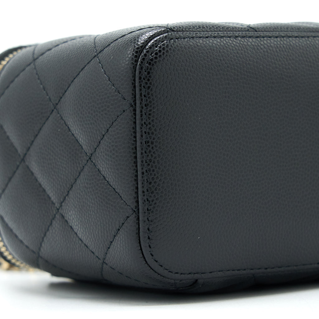 CHANEL LONG VANITY WITH CHAIN CAVIAR BLACK LGHW