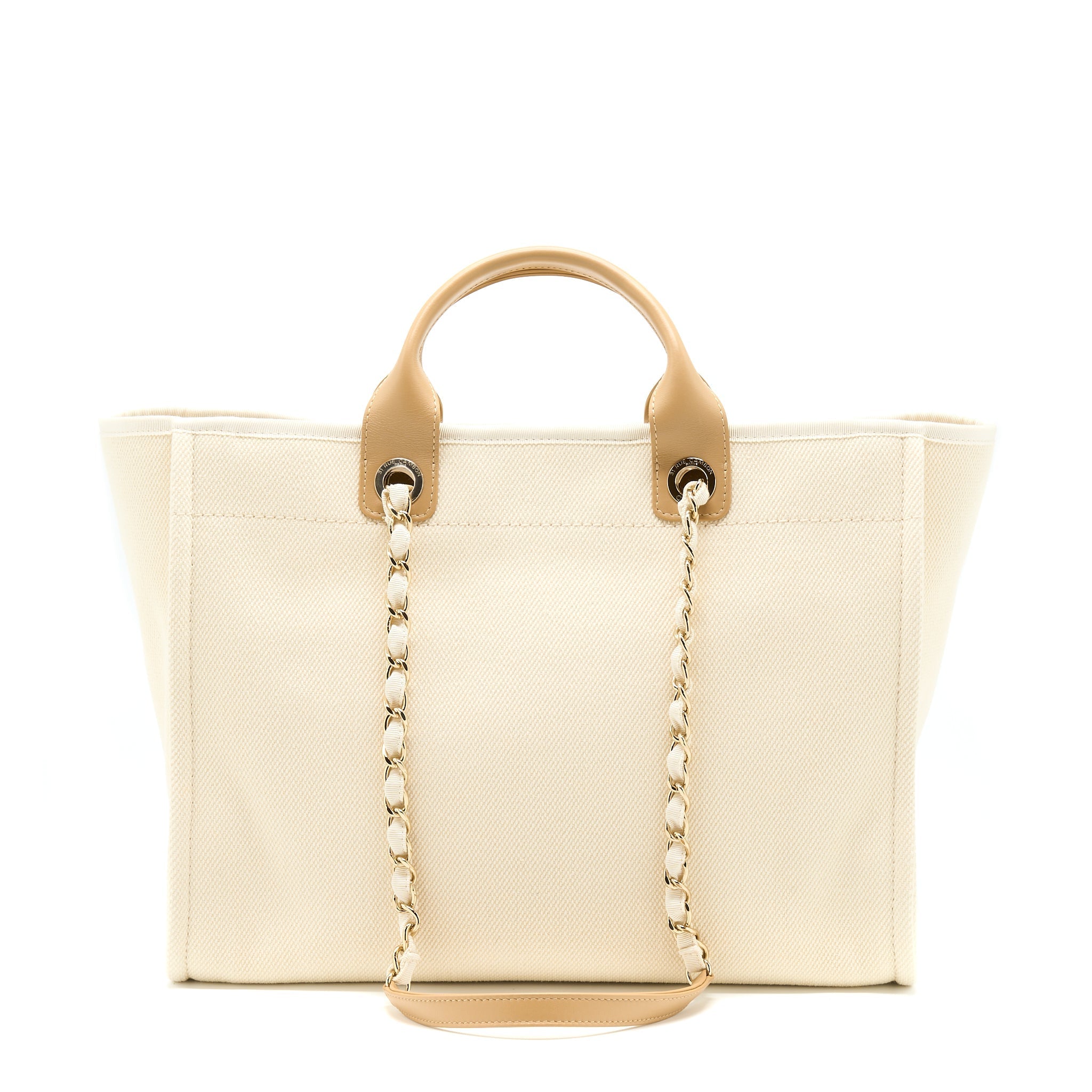 CHANEL DEAUVILLE PEARL TOTE CANVAS GHW
