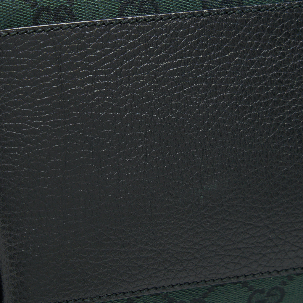 GUCCI GG CANVAS SHOPPING BAG DARK GREEN / BLACK