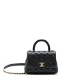 CHANEL MINI COCO HANDLE 20CM CAVIAR BLACK WITH LGHW
