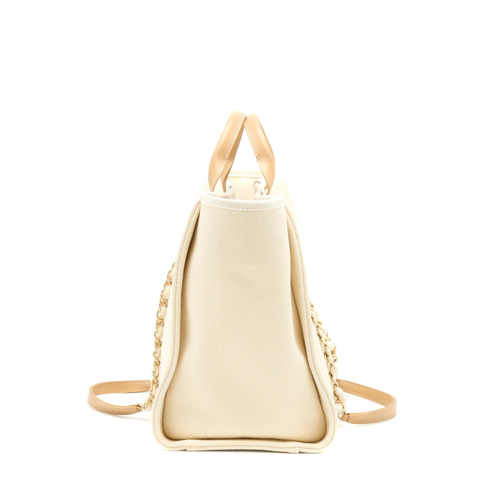CHANEL DEAUVILLE PEARL TOTE CANVAS GHW