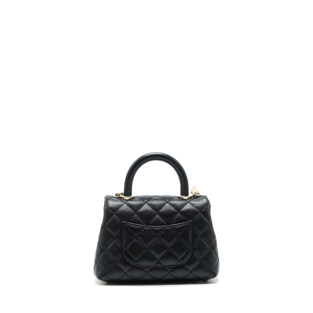 CHANEL MINI COCO HANDLE 20CM CAVIAR BLACK WITH LGHW