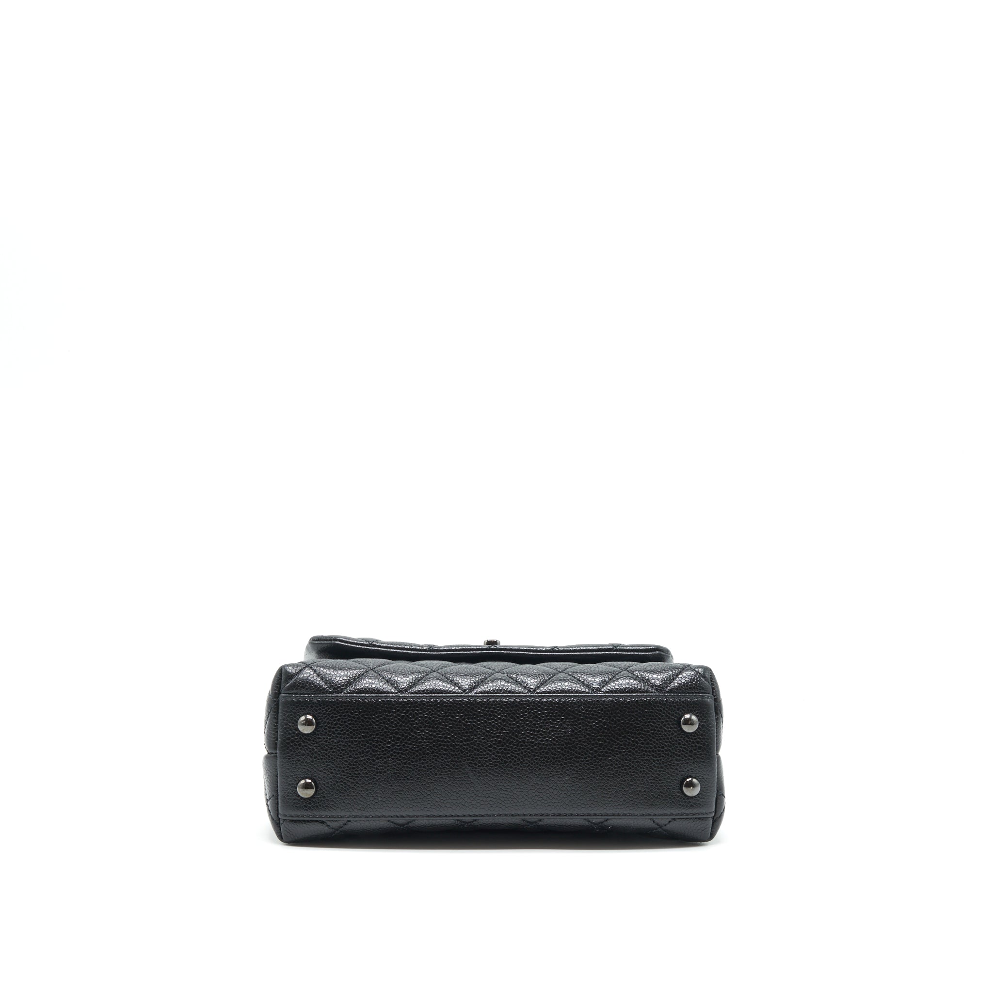 CHANEL SMALL COCO HANDLE CAVIAR SO BLACK WITH BLACK HARDWARE