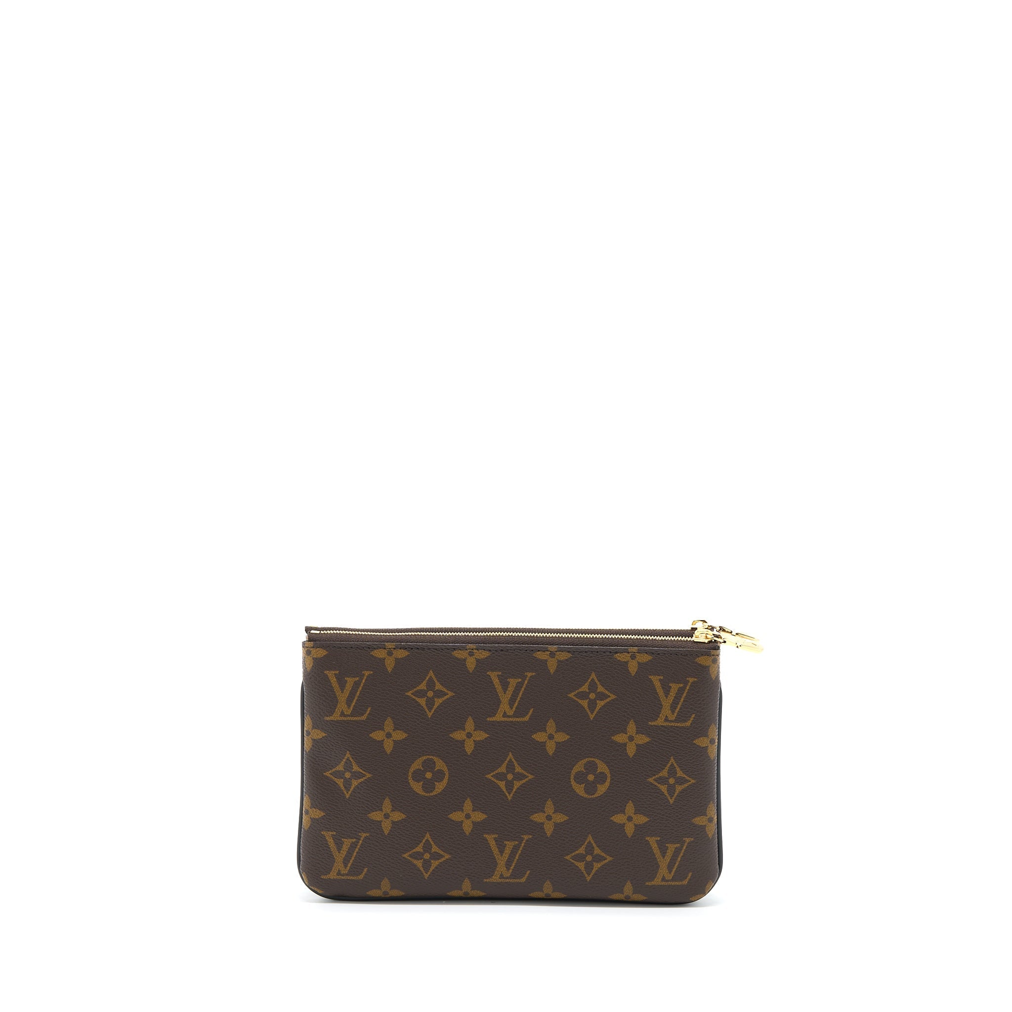 LOUIS VUITTON DOUBLE ZIP POCHETTE MONOGRAM CANVAS GHW (NEW VERSION)
