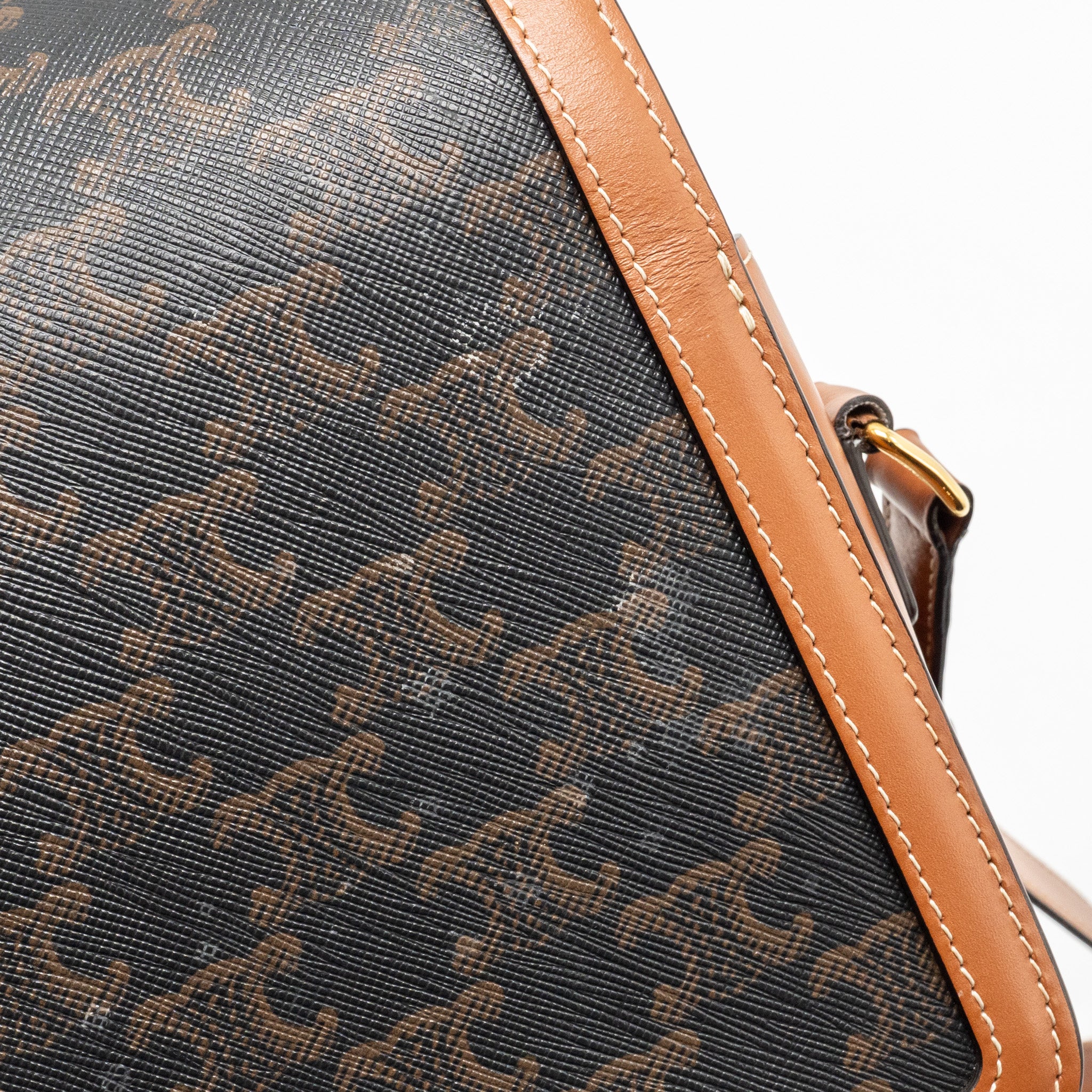 CELINE TEEN TRIOMPHE BAG TRIOMPHE CALFSKIN/CANVAS BROWN/MULTICOLOOUR GHW