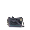 CHANEL SMALL GABRIELLE HOBO BAG LAMBSKIN IRIDESCENT PURPLE WITH GOLD/SILVER HARDWARE