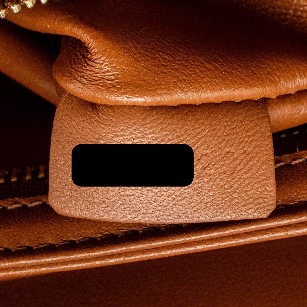 CELINE TEEN TRIOMPHE BAG TRIOMPHE CALFSKIN/CANVAS BROWN/MULTICOLOOUR GHW