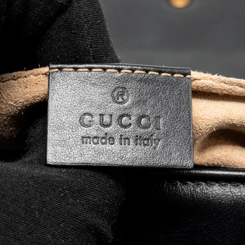 GUCCI SMALL GG MARMONT SHOULDER BAG CALFSKIN BLACK GHW