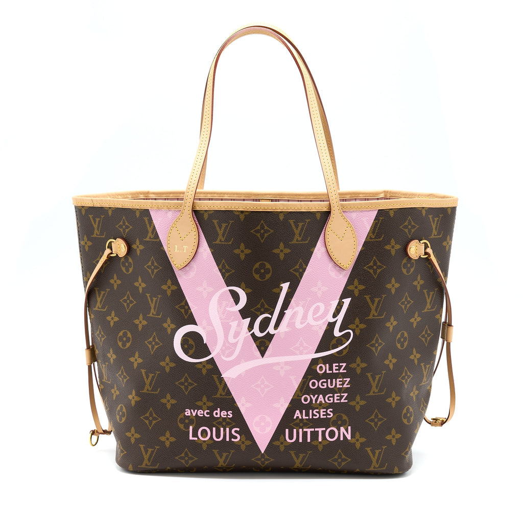LOUIS VUITTON NEVERFULL MM SYDNEY LIMITED EDITION MONOGRAM CANVAS/PINK GHW