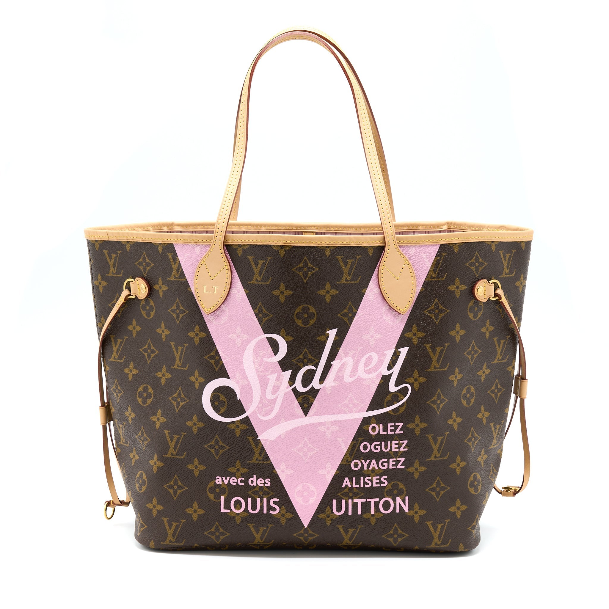 LOUIS VUITTON NEVERFULL MM SYDNEY LIMITED EDITION MONOGRAM CANVAS/PINK GHW