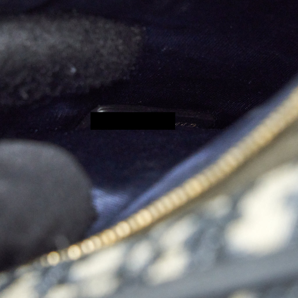 DIOR SADDLE POUCH WITH CHAIN BLUE DIOR OBLIQUE JACQUARD GHW