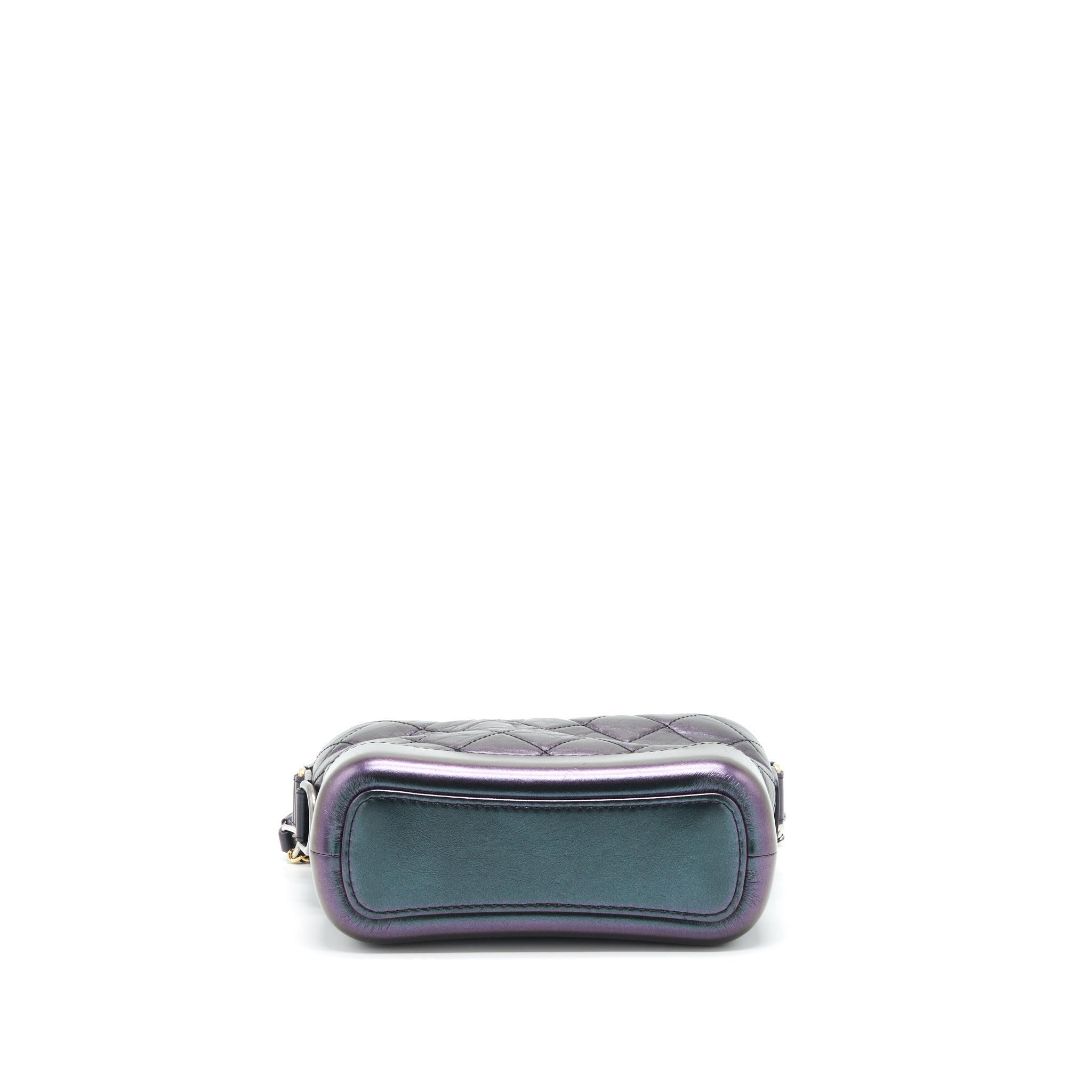CHANEL SMALL GABRIELLE HOBO BAG LAMBSKIN IRIDESCENT PURPLE WITH GOLD/SILVER HARDWARE