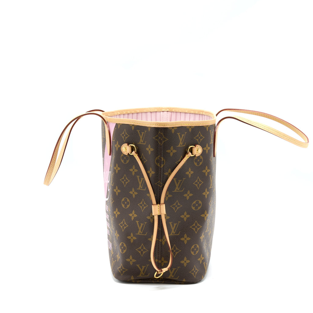 LOUIS VUITTON NEVERFULL MM SYDNEY LIMITED EDITION MONOGRAM CANVAS/PINK GHW