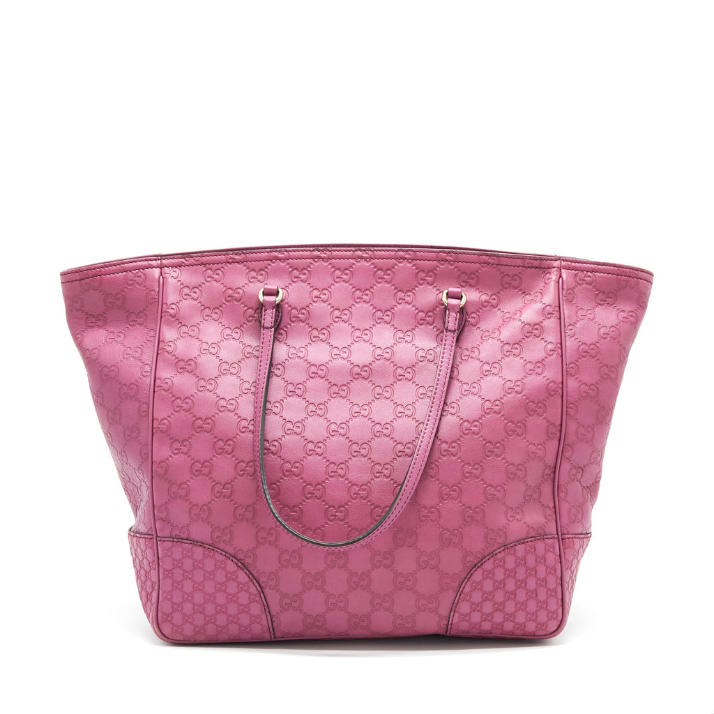 GUCCI LEATHER SHOPPING TOTE BAG RASPBERRY PINK