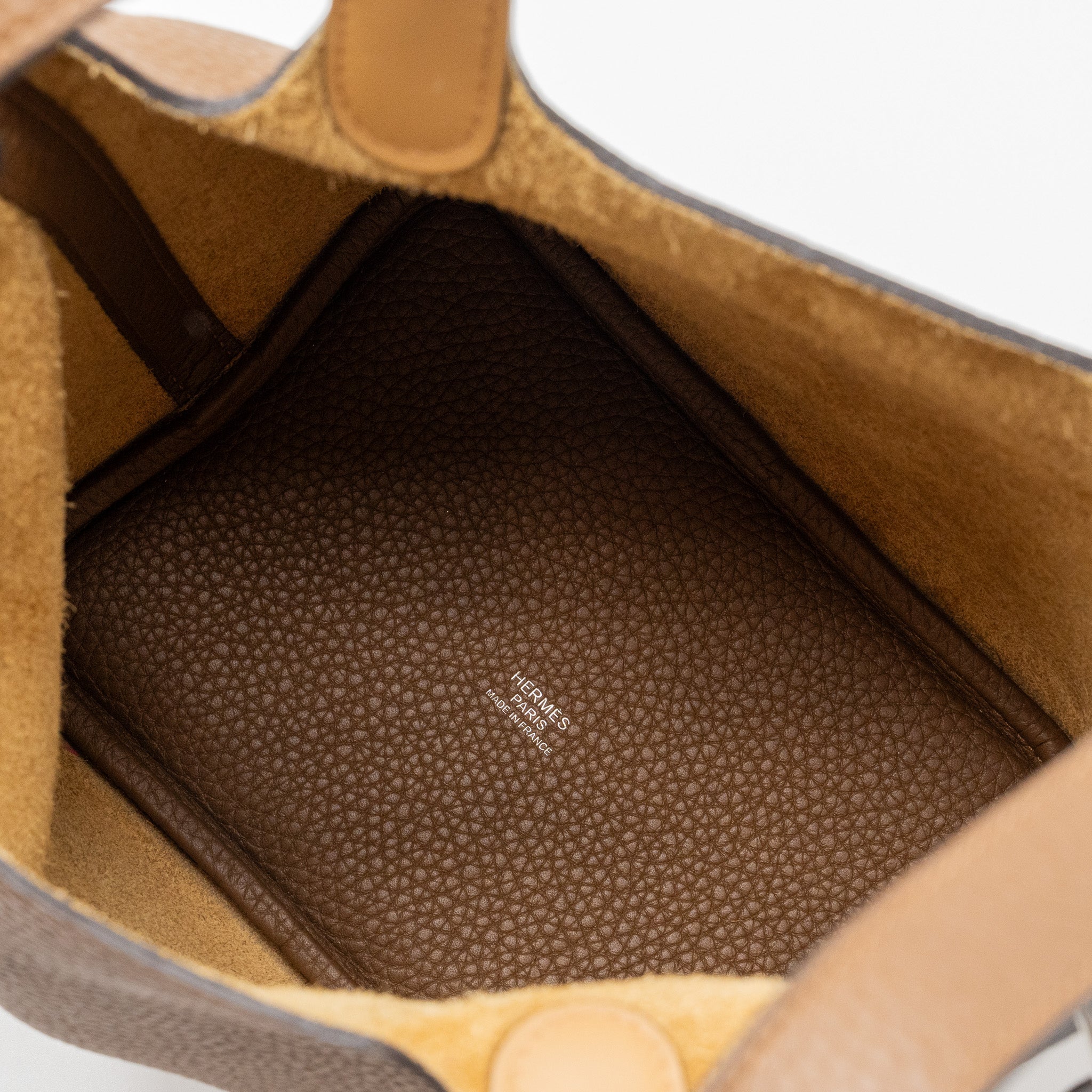 HERMES PICOTIN 18 LOCK BAG CLEMENCE ALEZAN / BISCUIT SHW