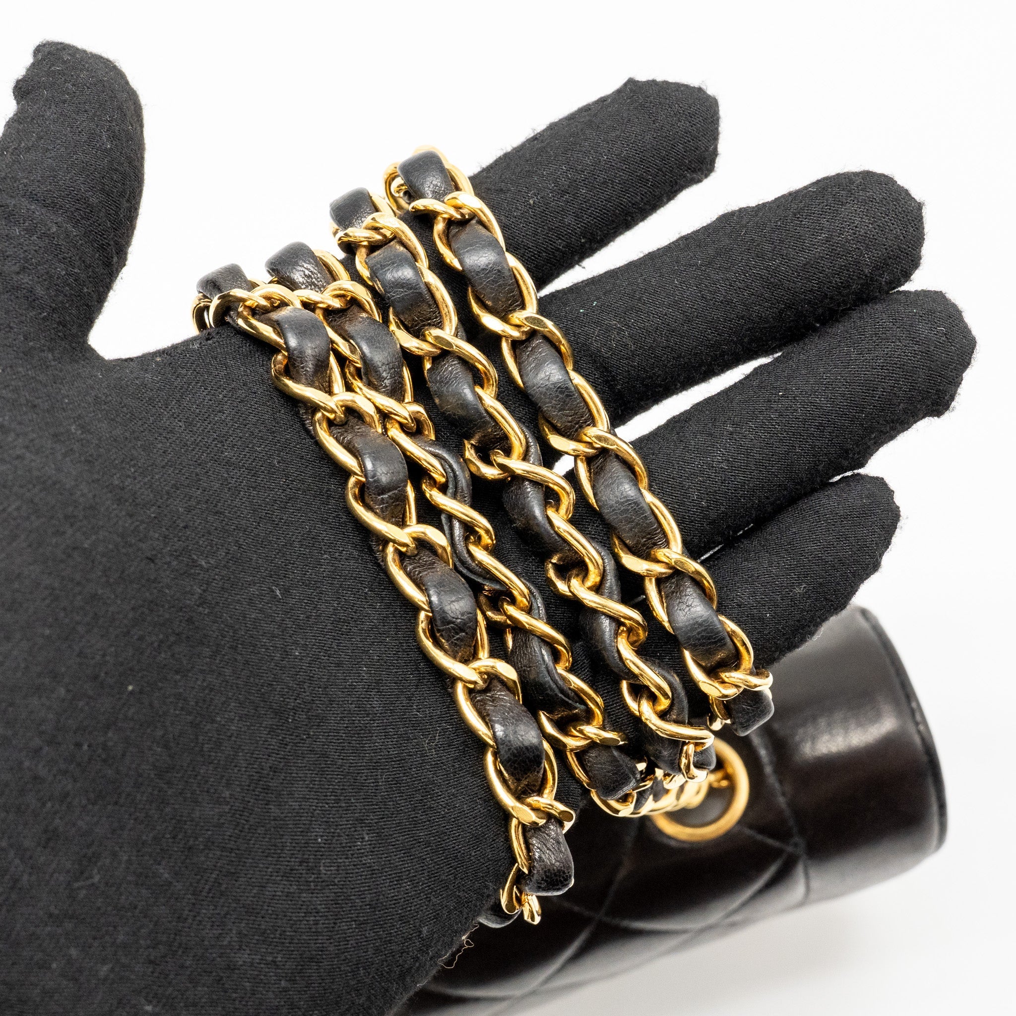 CHANEL VINTAGE SMALL DIANA QUILTED FLAP BAG LAMBSKIN BLACK GHW