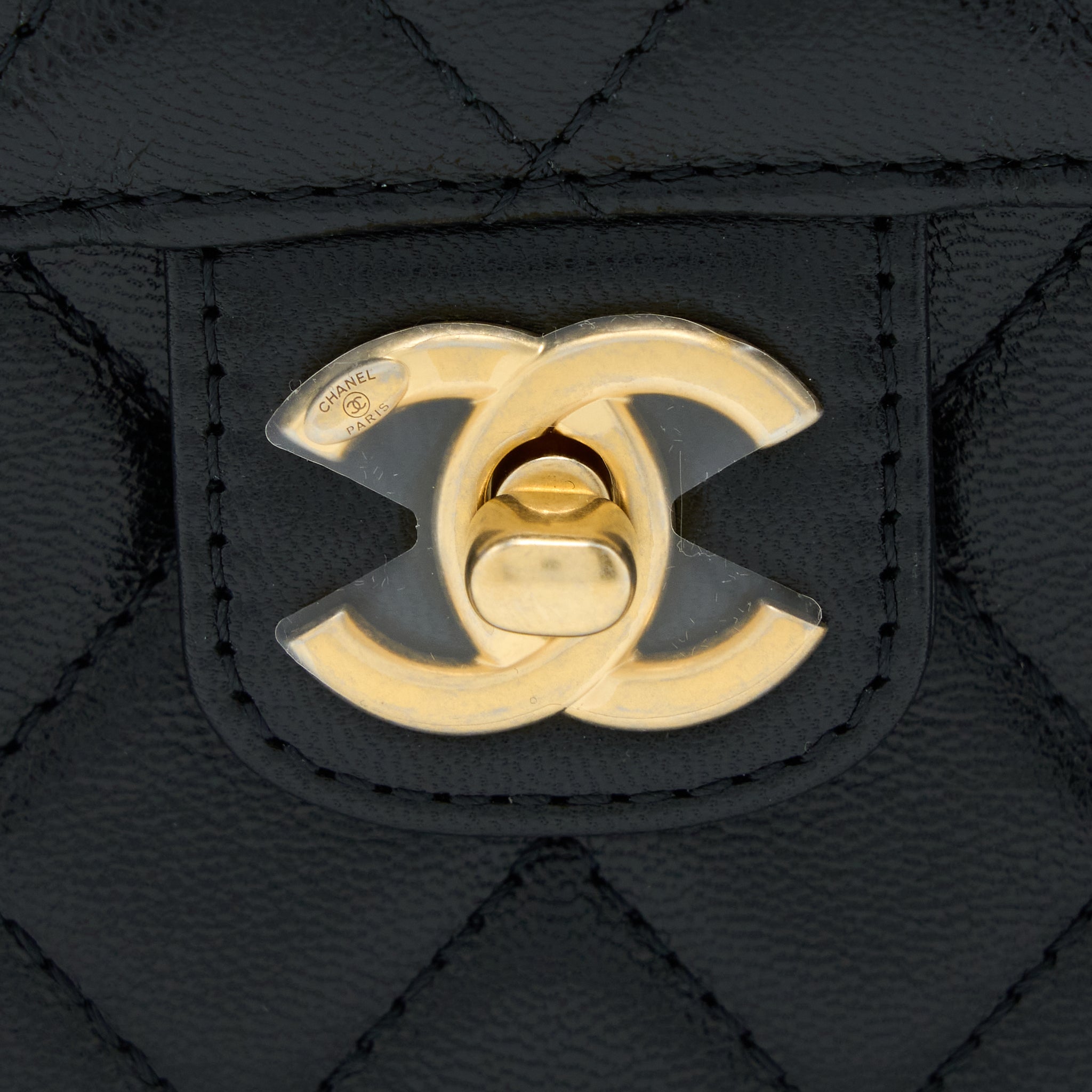 CHANEL 22K RETRO CLASSIC NEW SQUARE FLAP BAG GOATSKIN BLACK GHW (MICROCHIP)