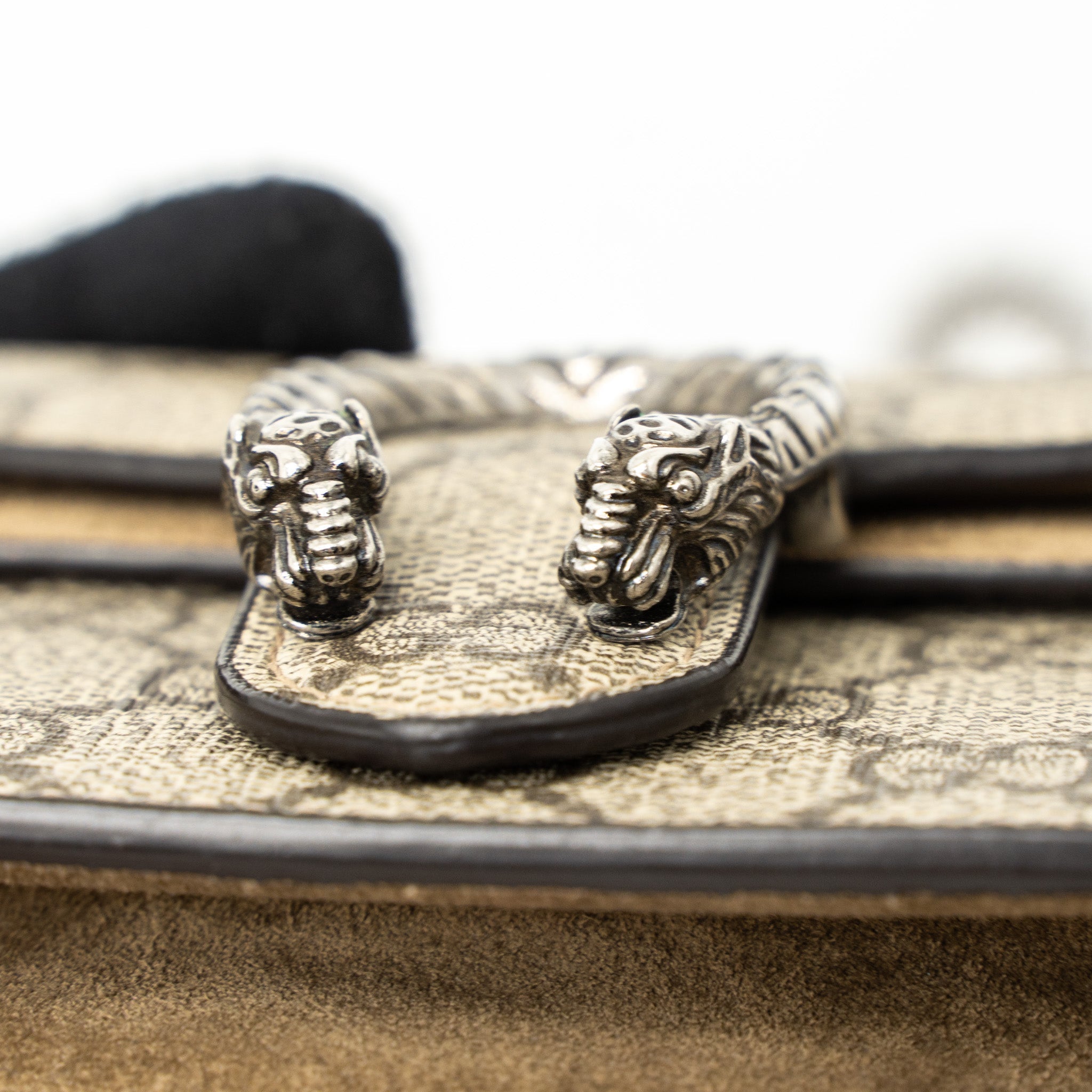 GUCCI DIONYSUS SUPER MINI BAG GG SUPREME/SUEDE BEIGE SHW