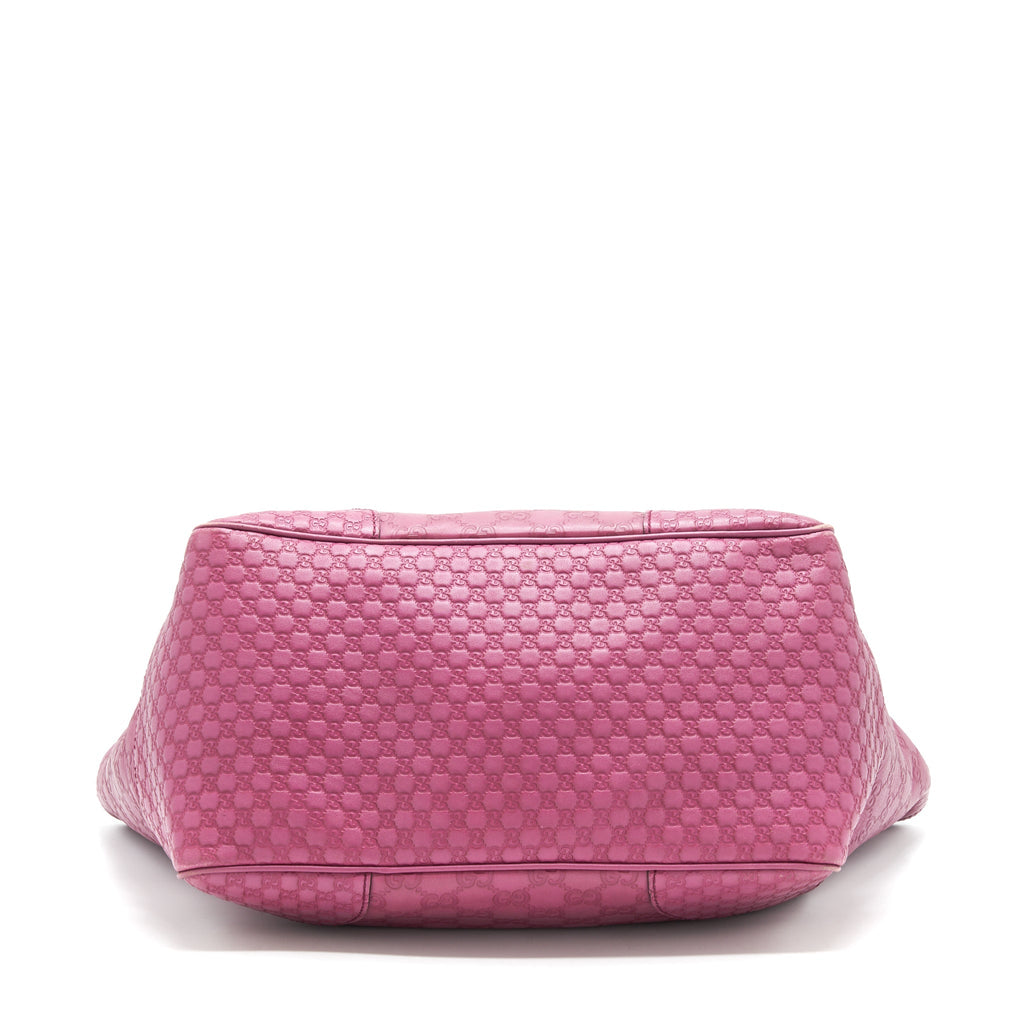 GUCCI LEATHER SHOPPING TOTE BAG RASPBERRY PINK