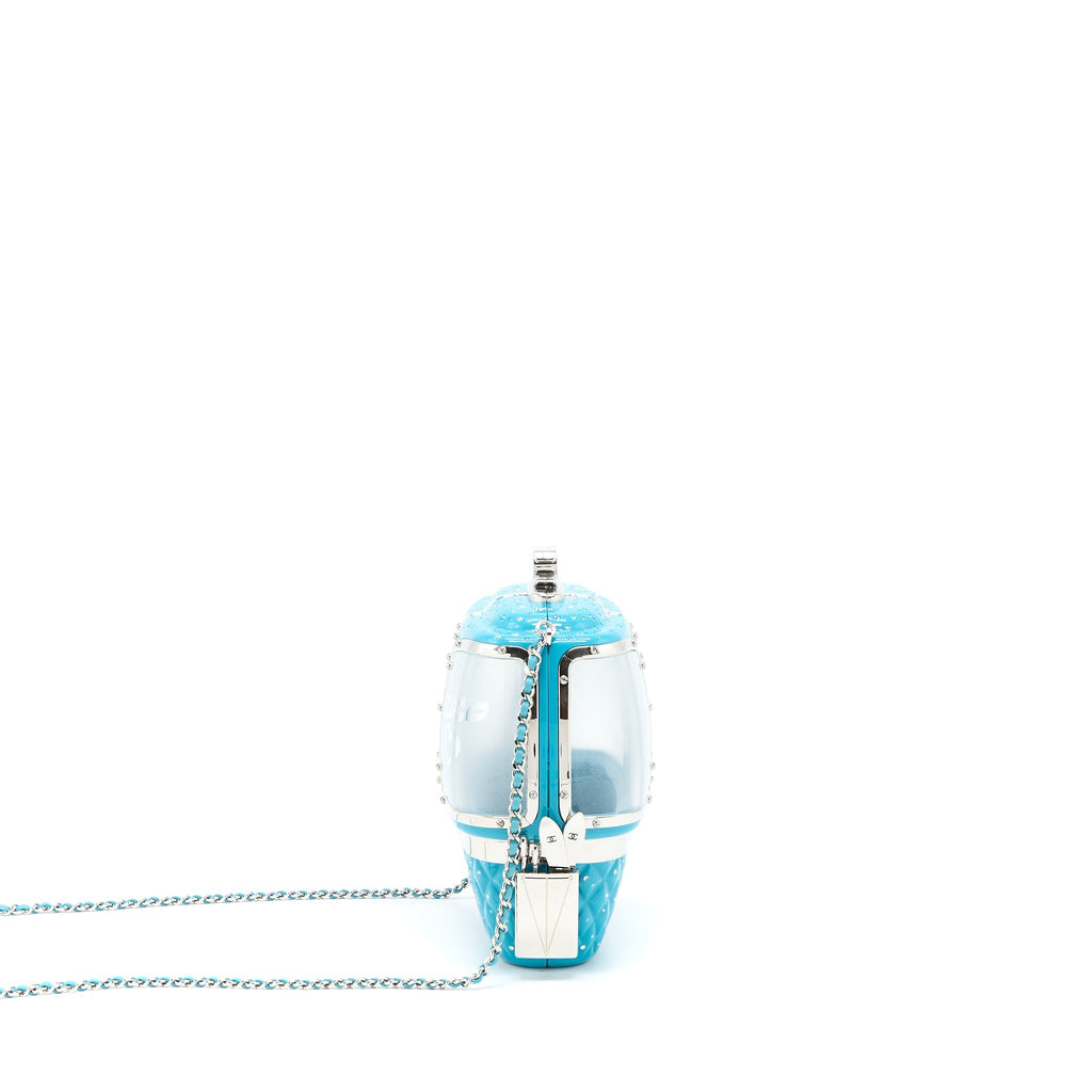 CHANEL 19K SKI GONDOLA EVENING BAG LIGHT BLUE SHW