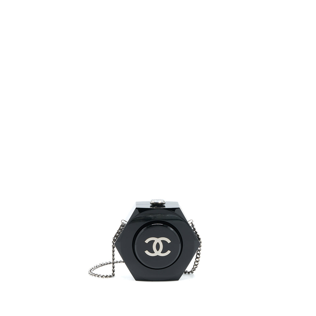 CHANEL 18A CC LOGO EVENING CLUTCH BLACK SHW