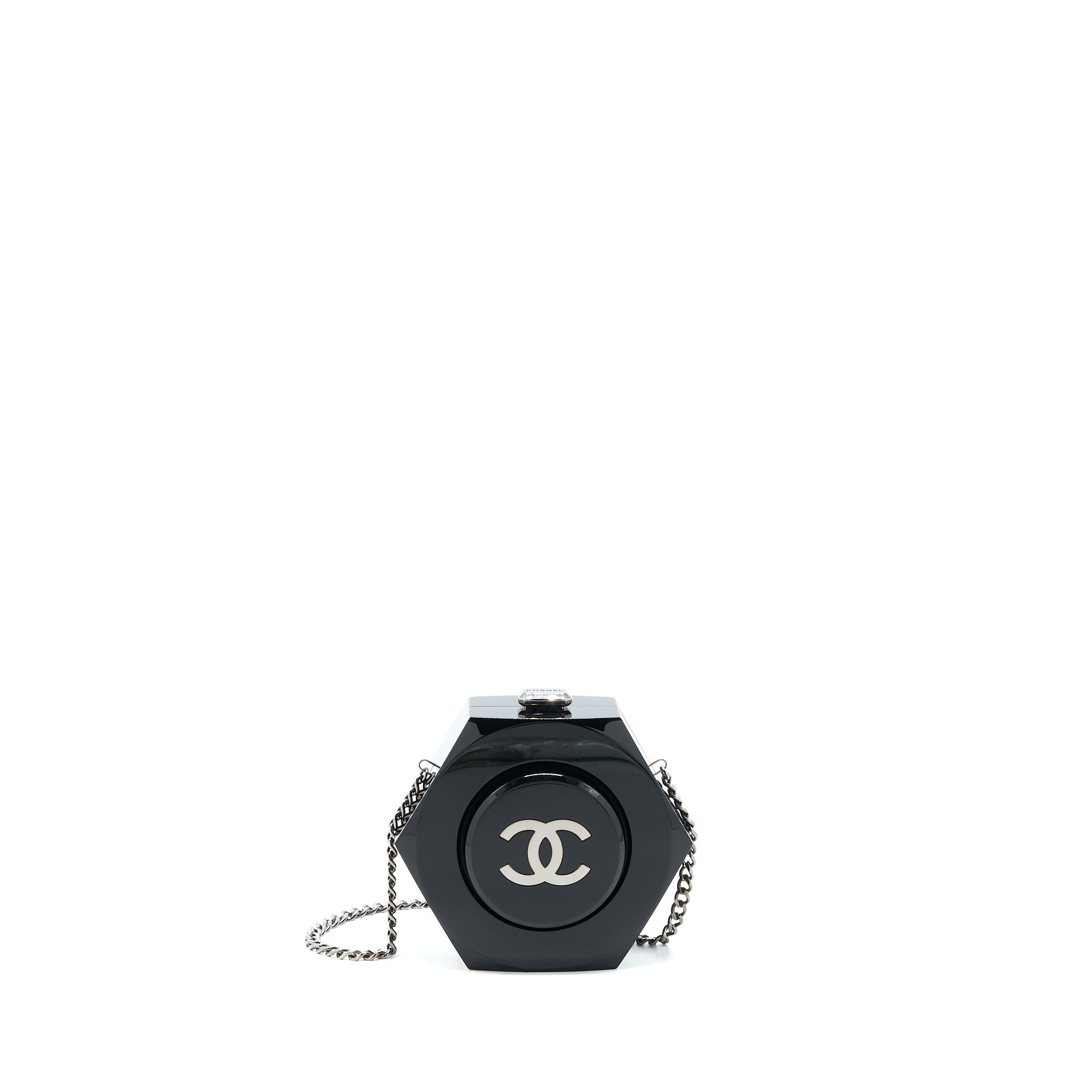 CHANEL 18A CC LOGO EVENING CLUTCH BLACK SHW