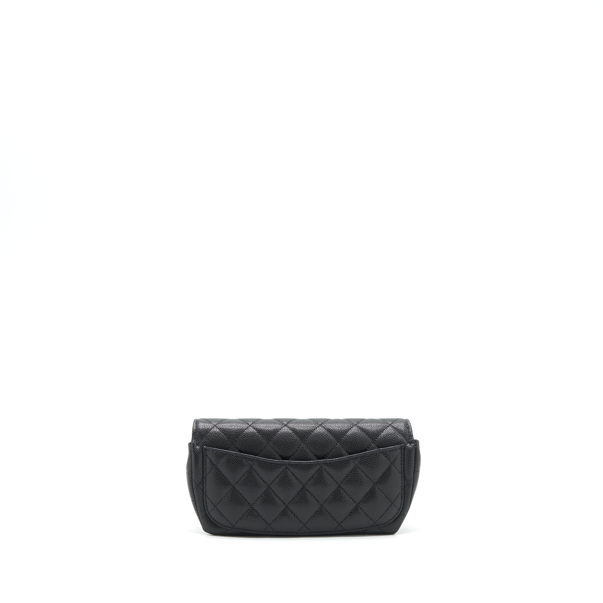 CHANEL GLASSES CASE WITH CHAIN CAVIAR BLACK LGHW