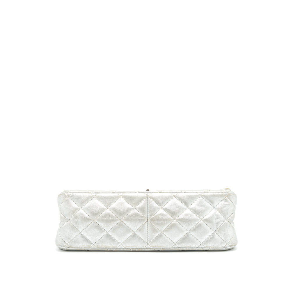 CHANEL REISSUE 2.55 226 DOUBLE FLAP BAG LAMBSKIN SILVER SHW